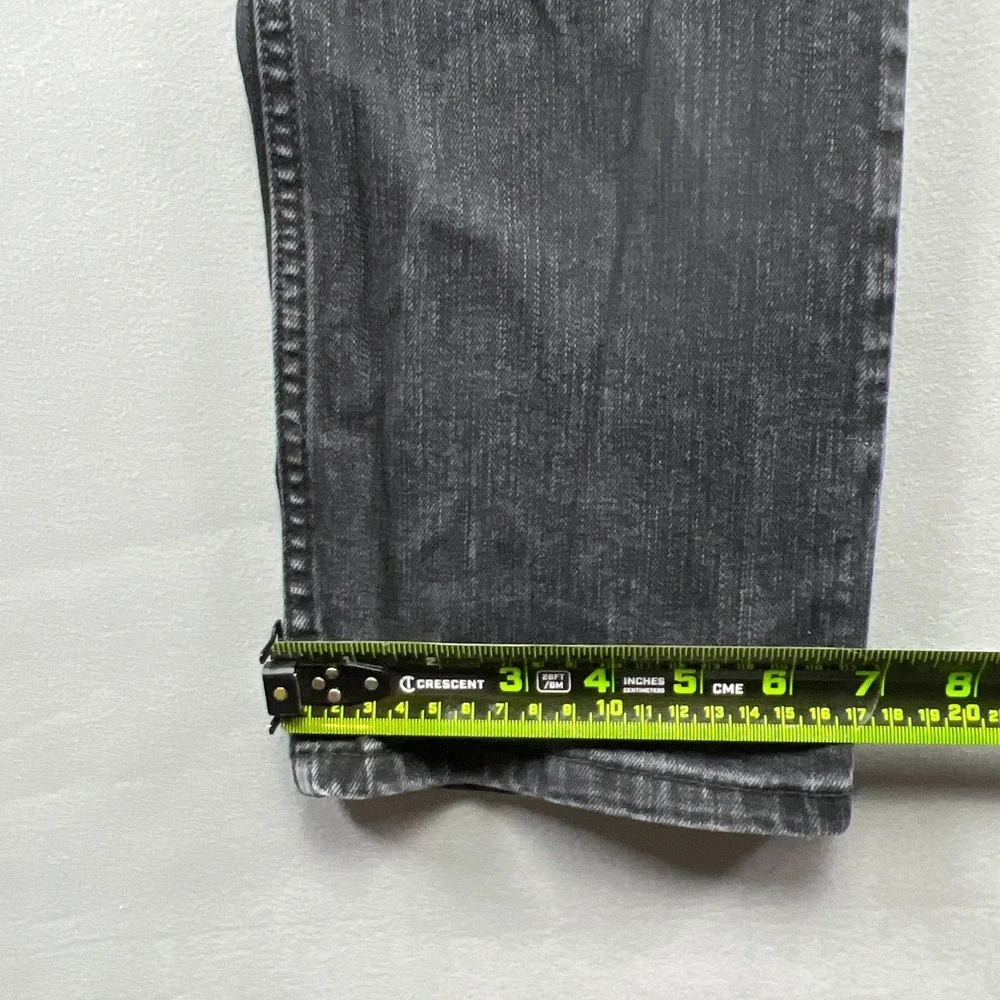 Wrangler Retro Jeans Womens 20 Black Denim Stretch Distressed Slim Straight Leg